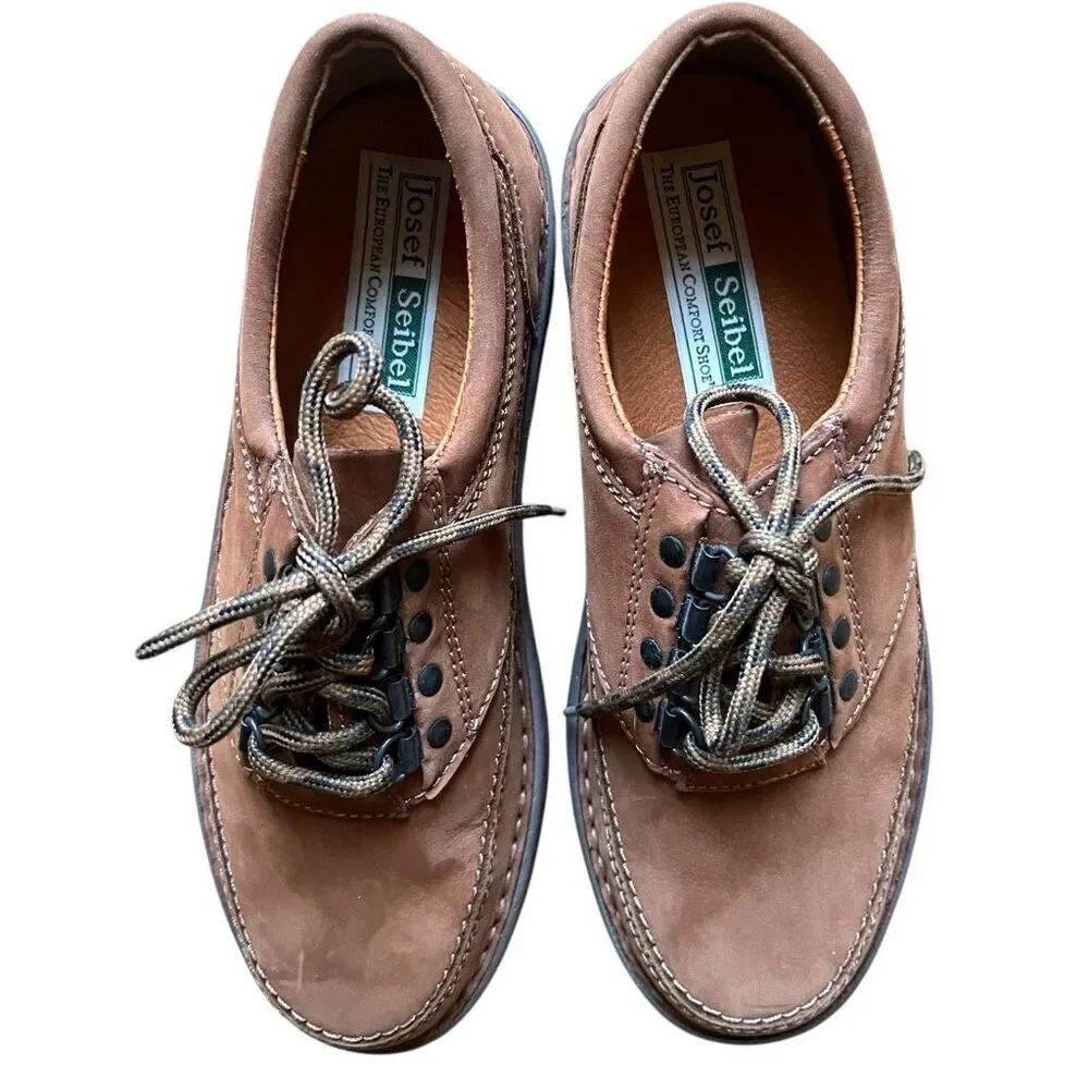 Josef Seibel Frankfurt Chestnut Lace Up Low‎ Top Shoes Sz 9 Conformable Shoe